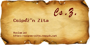 Csipán Zita névjegykártya